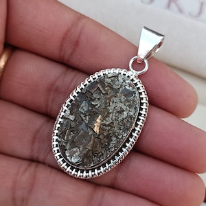 Titanium Druzy Hangend, Peervorm 925 Zilveren Sterling Hangend, Handgemaakte Hangend, Cadeau voor liefde, Verjaardag Hangend,