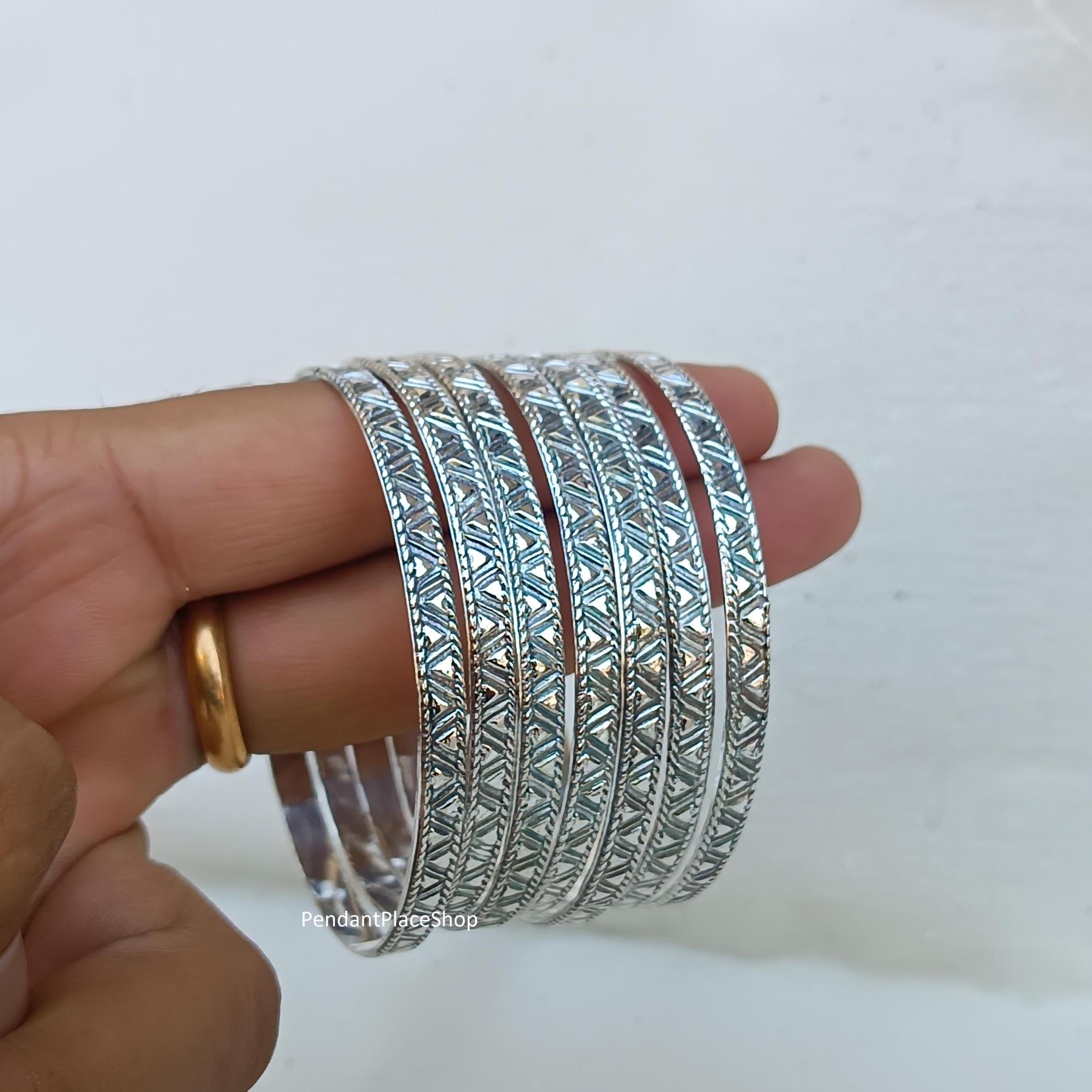 Set of 7 Sterling Silver Bangles: Handmade Women's Jewelry - Etsy