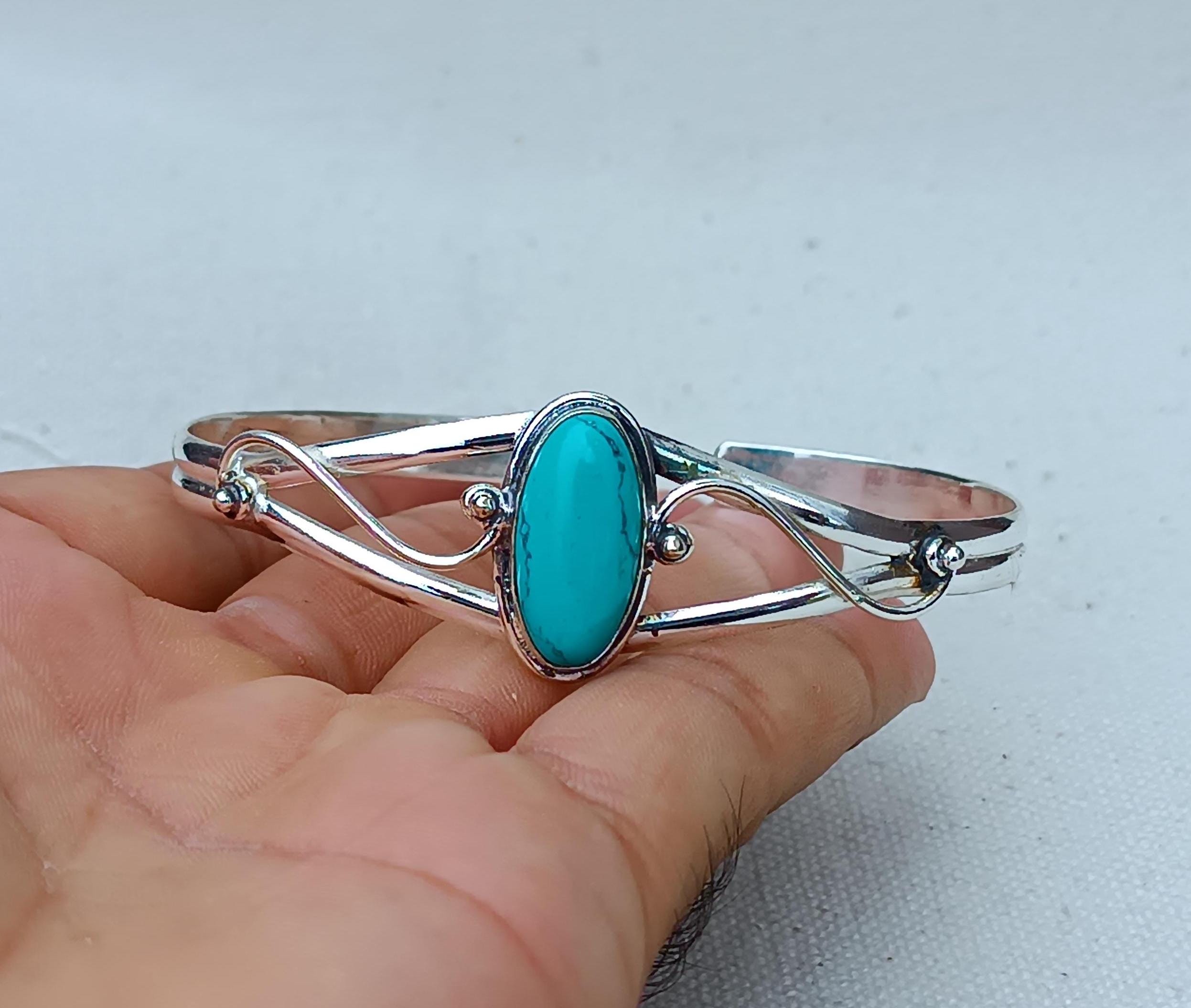 Handmade Turquoise Cuff Bangle: 925 Sterling Silver Bracelet - Etsy Handmade Turquoise Cuff Bangle: 925 Sterling Silver Bracelet - Etsy