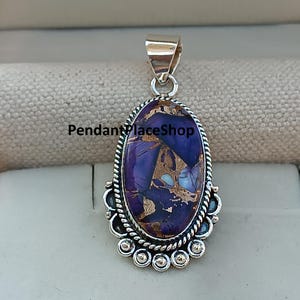 Lila Dahlie Türkis Anhänger, 925 Sterling Silber Anhänger, Türkis Schmuck, Silber Anhänger, Frauen Anhänger, Geschenk für Mutter, Weihnachtsgeschenk