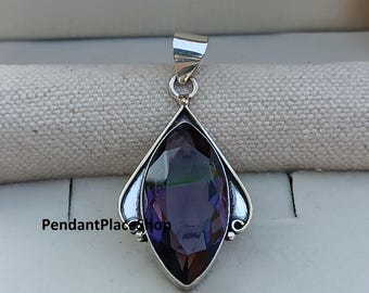 Sterling Silver Amethyst Quartz Pendant