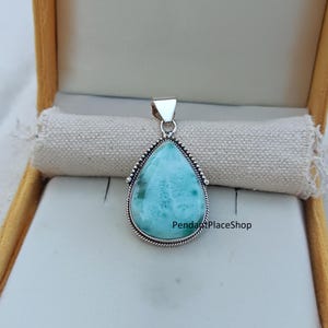 Natural Larimar Pendant, 925 Sterling Silver, Handmade Pendant, Larimar Jewelry Pendant, Silver Pendant, Handmade Jewelry Gift Women Pendant