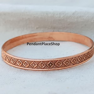 Handmade Solid Copper Bangle: Minimalist Copper Jewelry