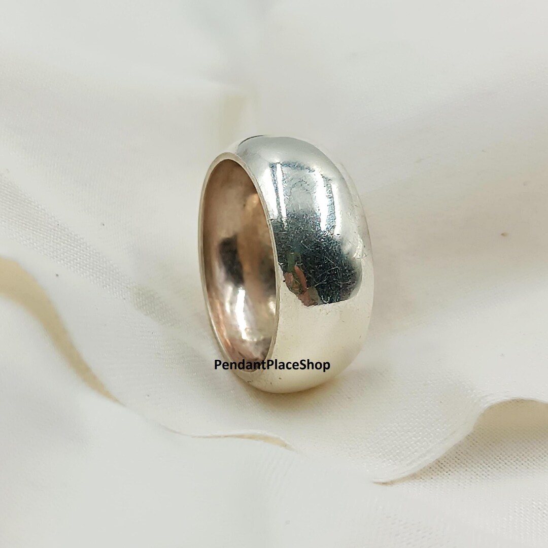 Handmade Sterling Silver Wide Dome Ring, Chunky Band - Etsy