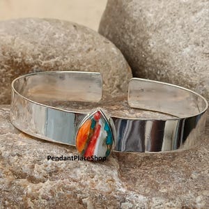 Oyster Copper Turquoise Bangle, 925 Sterling Silver Bangle, Gemstone  Bangle, Handmade Bangle Turquoise Jewelry, Women Christmas Gift,