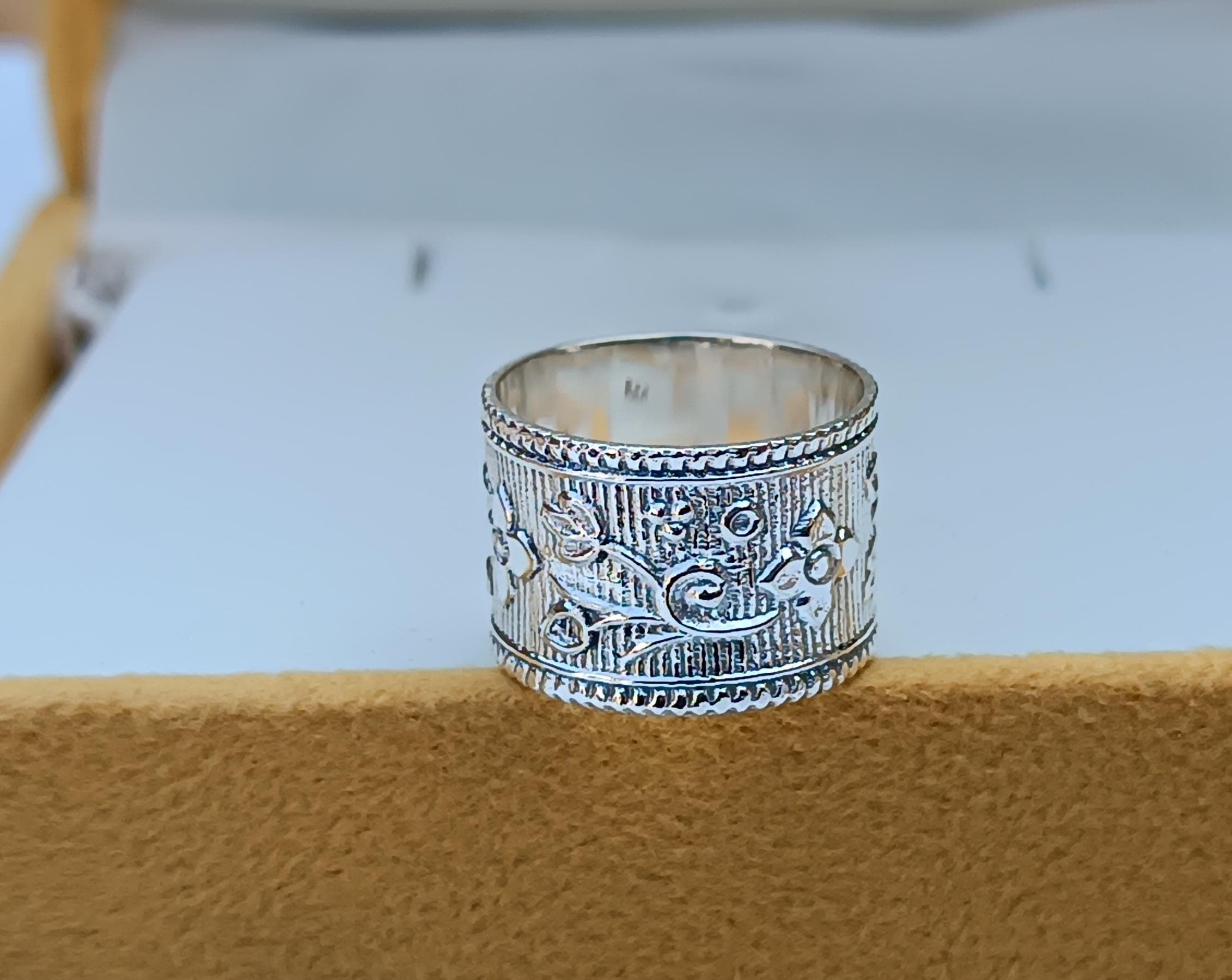 Anello Meditazione Argento 925 Massiccio - Fatto A Mano - Tutte Le Misure