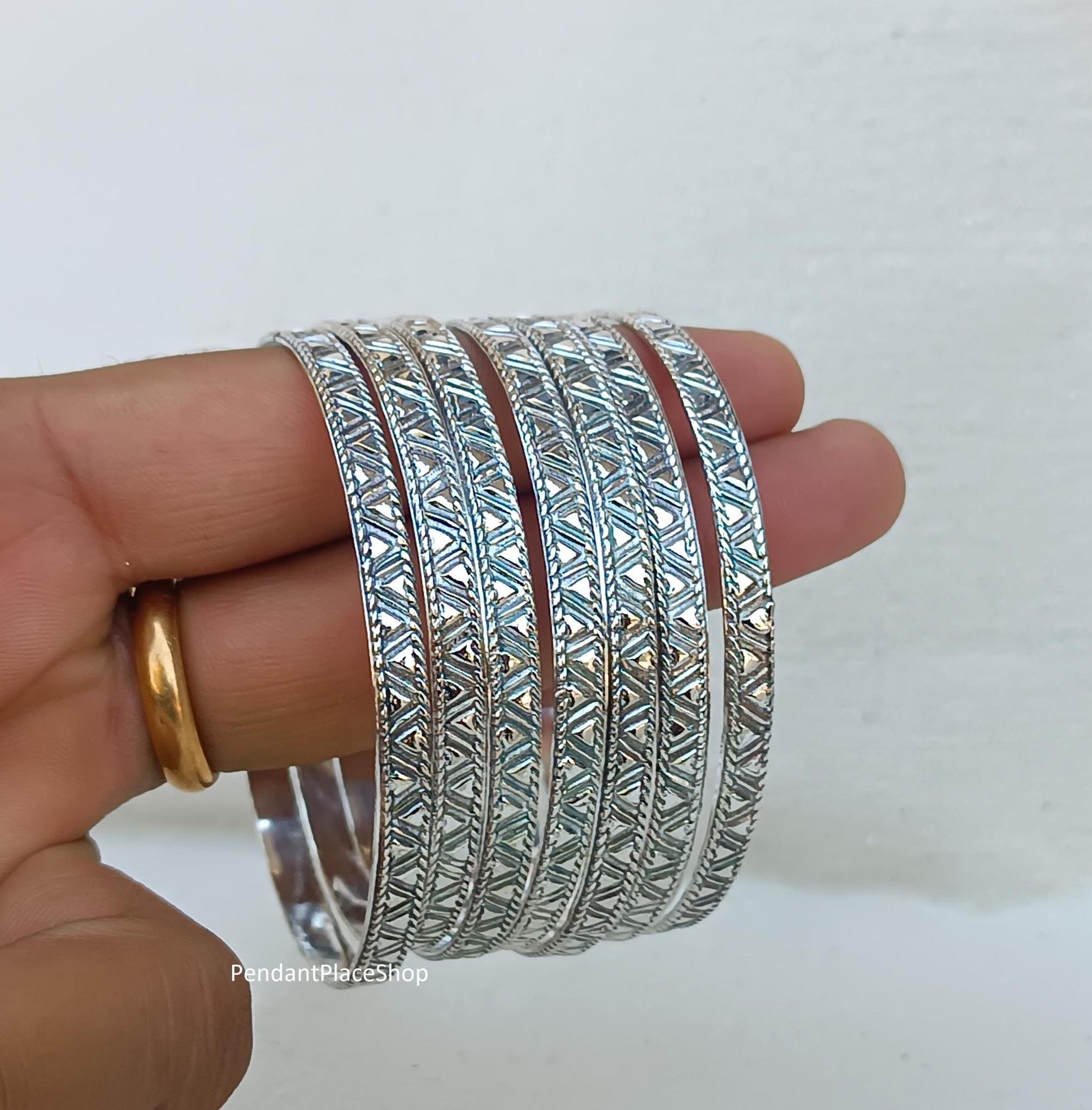 Set of 7 Sterling Silver Bangles: Handmade Women's Jewelry - Etsy