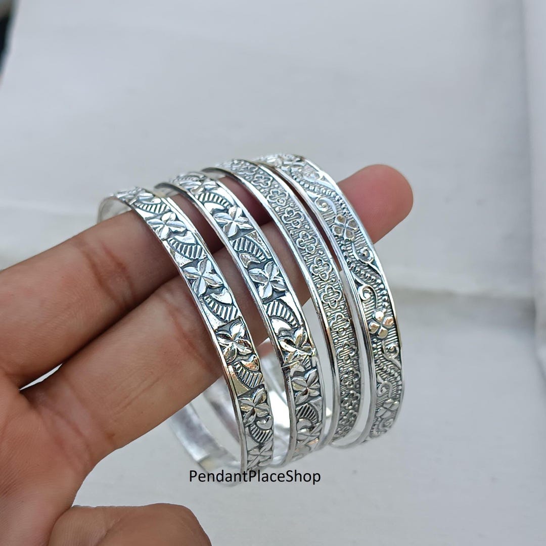 【ゆし】BLANK SPACE Bangle Silver925 925 Sterling Silver Handmade Classic Plain Bangles Gift For Her