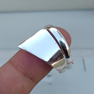 Sterling Silver Double Band Ring: Adjustable Fidget Ring
