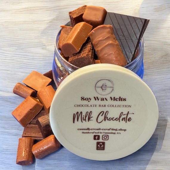 Milk Chocolate Soy Wax Melts: Realistic Chocolate Bar Collection
