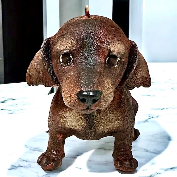 Handmade/Hand Painted Dachshund Pillar Candle/Deco Only Candle