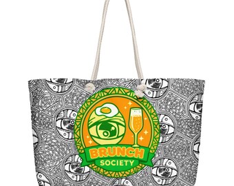 Brunch Society Oversized Weekender Bag (Orange Mimosa)
