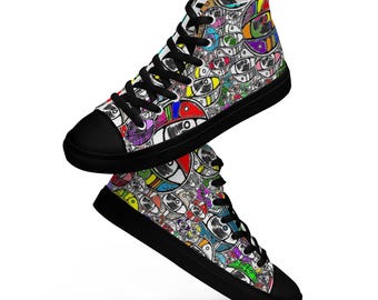 Women’s Eyes of Color – High Top Canvas Shoes by COReLew