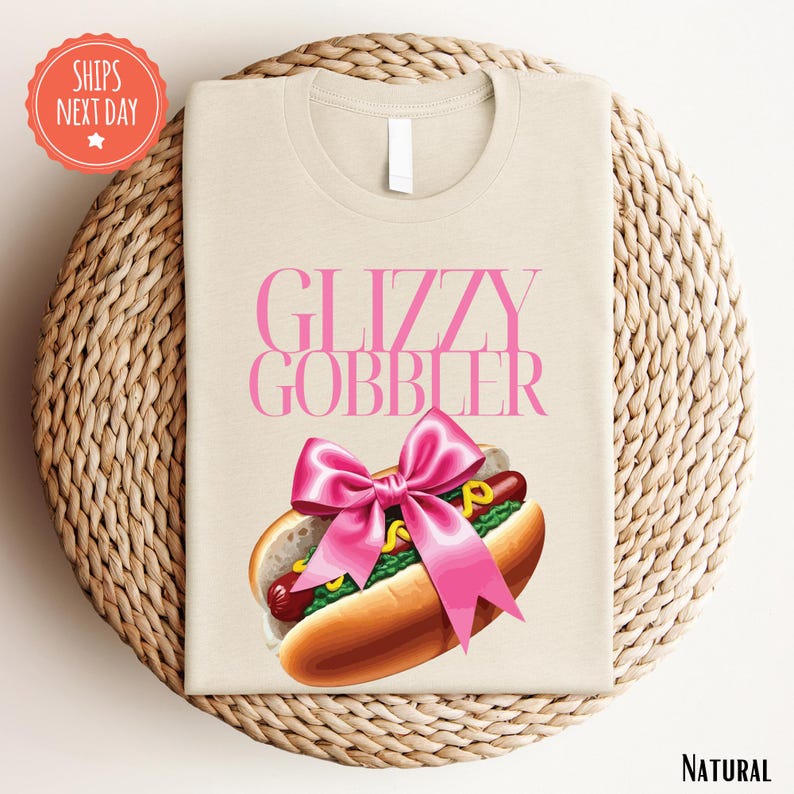a white t - shirt with a hot dog on it
