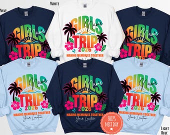 Girls Trip Sweatshirt, Custom Matching Vacation Crewnecks, Bachelorette Sweater