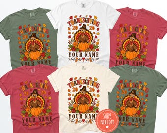 Thanksgiving Family Shirt 2026, Personalized Turkey Group Tees, Fall Outfit