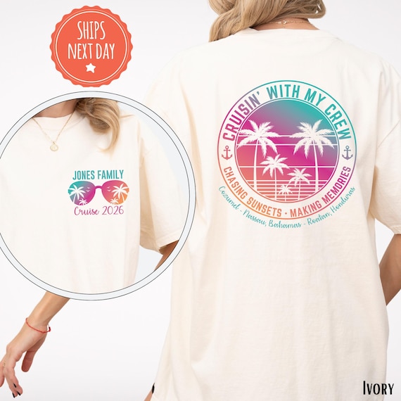 Custom Family Cruise Shirts 2026, Personalized Cruisin' With My Crew Tees