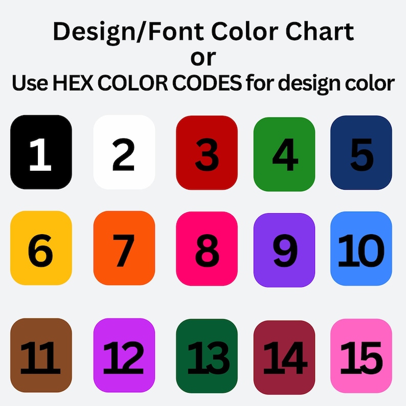 a set of numbers that are colored in different colors