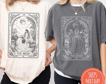 Comfort Colors® Witchy Bachelorette Shirt, Gothic Bride Tee, Halloween Bach Party Gift, Spooky Coven Wedding Tshirt