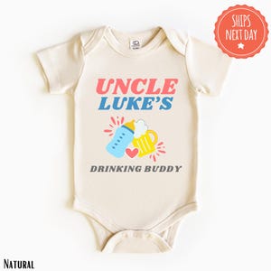 Personalized Uncle's Drinking Buddy Baby Bodysuit - Uncle Baby Clothes - Uncle Pregnancy Announcement - Future Uncle - Funny Uncle Gift
