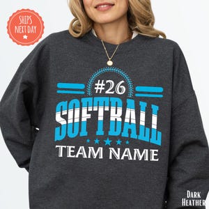 Custom Softball Sweatshirt - Personalized Softball Hoodie - Softball Team Name Sweater - Softball Game Day Crewneck - Custom Softball Gift