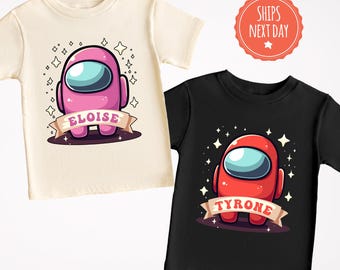 Personalized Space Crew Shirt - Crewmate Characters Shirt - Game Personalised Shirt - Custom Crewmate Tshirt - Impostor Game Name TShirt