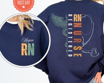Registered Nurse Sweatshirt, Custom RN Crewneck, Nursing Graduation Gift. Healthcare Worker