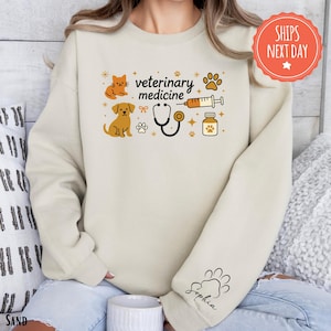 Veterinarian Sweatshirt, Vet Tech Crewneck, Custom Veterinary Sweater