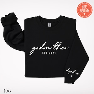 Custom Godmother With Kid Names Sweatshirt - God Mother Crewneck - God Mother Gift - Godmother Proposal Sweater - Custom Godmother Hoodie