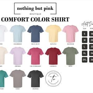 a shirt with different colors and sizes for men and women