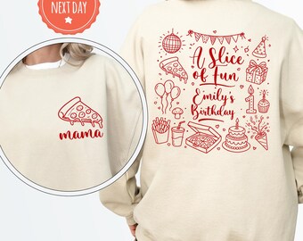 Pizza Party Birthday Sweatshirt, Custom Pizza Birthday, 1st Birthday Pizza Matching Family Crewnecks