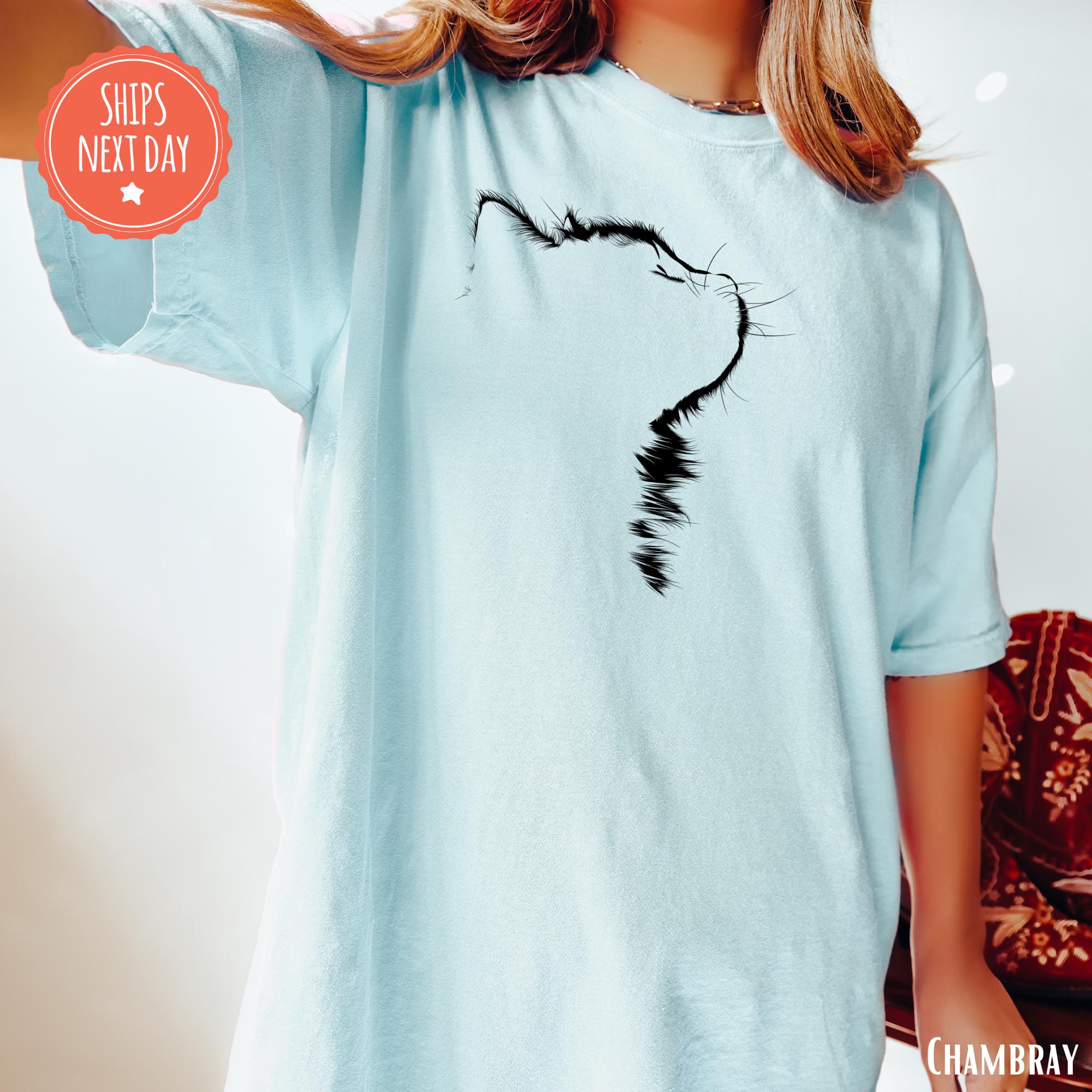 Cat Shirt - Cat Silhouette Tshirt - Cat Mom Tee - Gift For Cat Owner - Cat Lover Shirt - Cat Dad - Minimalist Cat Shirt - Cat Parents Gift