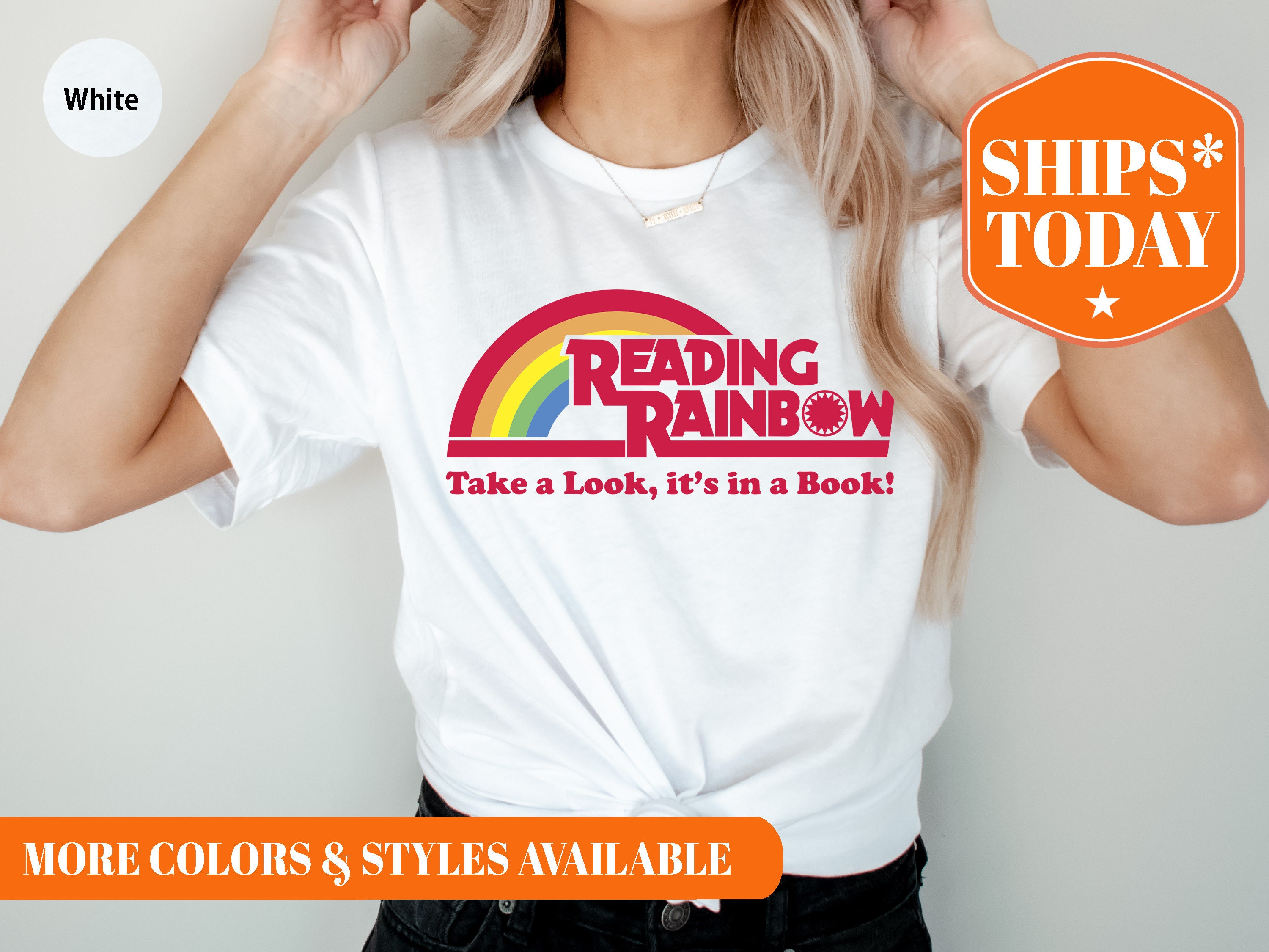 Reading Rainbow T Shirt Reading Rainbow Shirt Take A Look It's in A Book  Shirt Rainbow Book Shirt Book Lover Shirt 4047p 