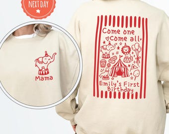 Carnival Birthday Sweatshirt, Circus Birthday Party Matching Family Crewnecks, Main Attraction