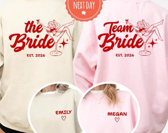 Bride & Crew Matching Sweatshirts, Personalized Bachelorette Crewneck, Hen Party, Bridal Shower