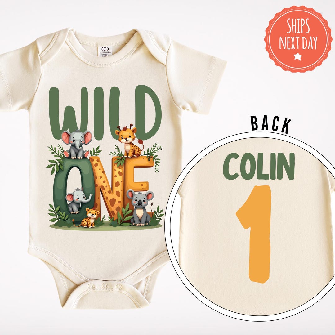 Wild One Birthday Onesie Zoo Animal Birthday Shirt Safari 1st Birthday ...