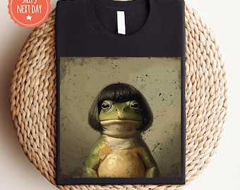 Funny Frog Bob Haircut Meme Shirt, Quirky Hilarious Animal Tee