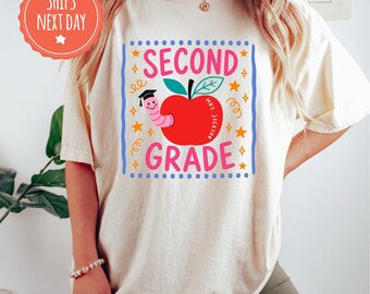 Custom Second Grade Teacher Shirt, Comfort Colors Back to School Tee
