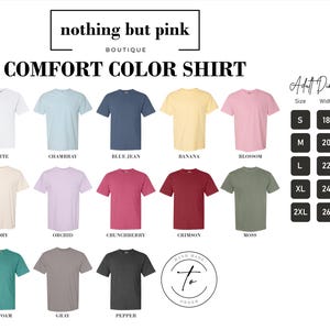 a shirt with different colors and sizes for men and women