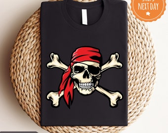 Pirate Skull Shirt - Crossbones Tee - Pirate Shirt - Skull Shirt - Pirate Lover Shirt - Pirate Party Shirt - Skeleton Shirt - Pirate Tee