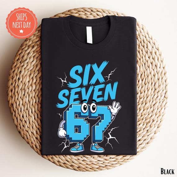 Number 67 Shirt, Funny Cartoon Six Seven TShirt, Retro Gamer Tee