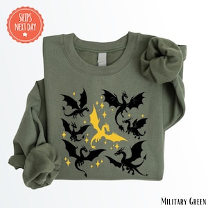 Fantasy Book Dragon Rider Sweatshirt - Dragon Academy - Dragon School - Dragon Bookish Crewneck - Fantasy Booknerd - Book Dragon Sweater