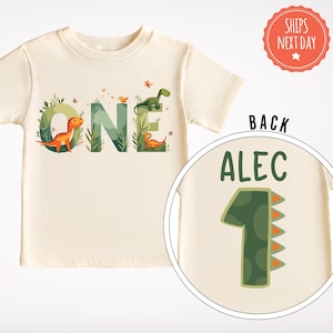 Dinosaur First Birthday Shirt - Personalised Birthday Tshirt - Dinosaur Theme Birthday Sweatshirt -  First Birthday Bodysuit - 1st Birthday