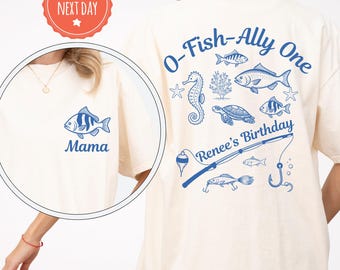 Camiseta de pesca para el primer cumpleaños, camiseta "Offishally One", camisetas familiares a juego con temática oceánica