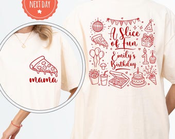 Pizza Party Birthday Shirt, Custom Pizza Birthday Tee, 1st Birthday Pizza Matching Family Shirts