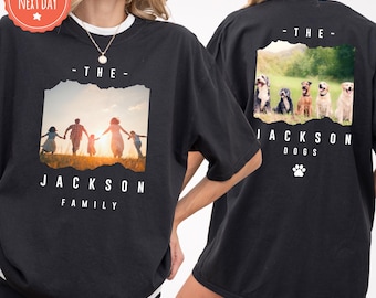 Personalised Photo Shirt - Custom Front Back Print Tshirt - Personalized Image And Text Shirt - Custom Shirt Birthday - Custom Photo