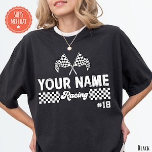Personalized Racing Shirt with Name and Number, Custom Pit Crew TShirt