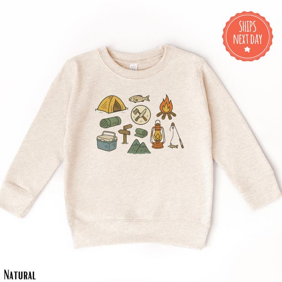 Camping Things Kids Sweatshirt - Toddler Camp Gear Crewneck - Kids Camping Sweater - Camping Outfit - Kids Camp Gift - Toddler Camping Gift