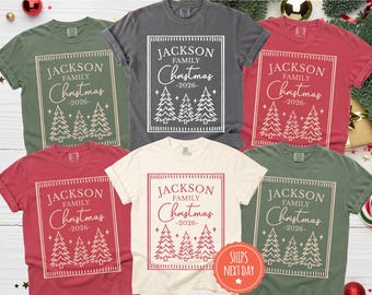 Custom Family Christmas Shirts, Personalized Matching Holiday TShirts, Festive Tee