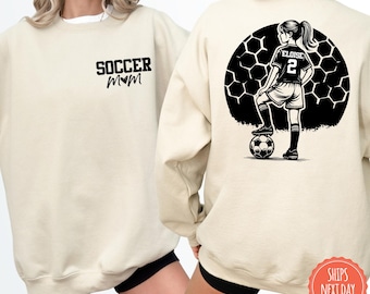 Personalized Soccer Mom Sweatshirt - Custom Soccer Mom Sweater - Soccer Mama Crewneck  - Soccer Mom Gift - Mothers Day Gift - Soccer Mom
